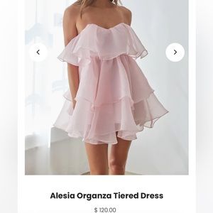 Pink Alesia Organza Tiered Dress